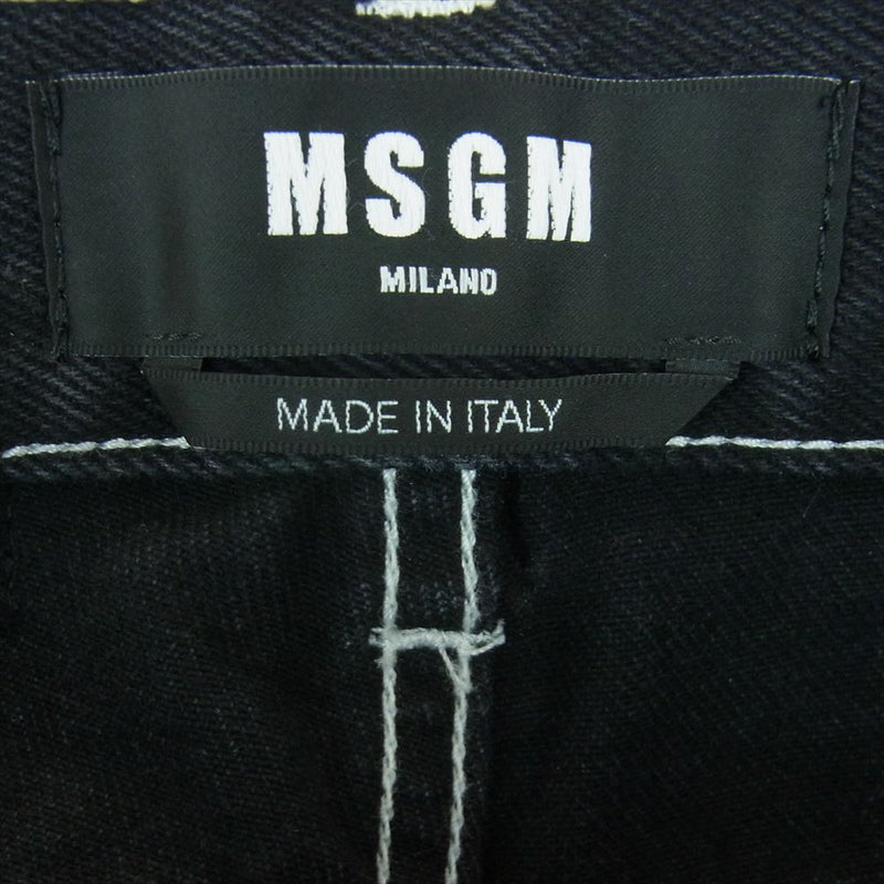 MSGM エムエスジーエム 3340MP49L イタリア製 Jeans bleached hands ブリーチ ジーンズ デニム パンツ 加工 ブラック系 グレー系 44【中古】