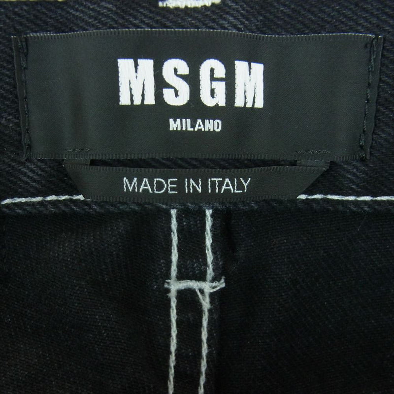 MSGM エムエスジーエム 3340MP49L イタリア製 Jeans bleached hands ブリーチ ジーンズ デニム パンツ 加工  ブラック系 グレー系 44【中古】