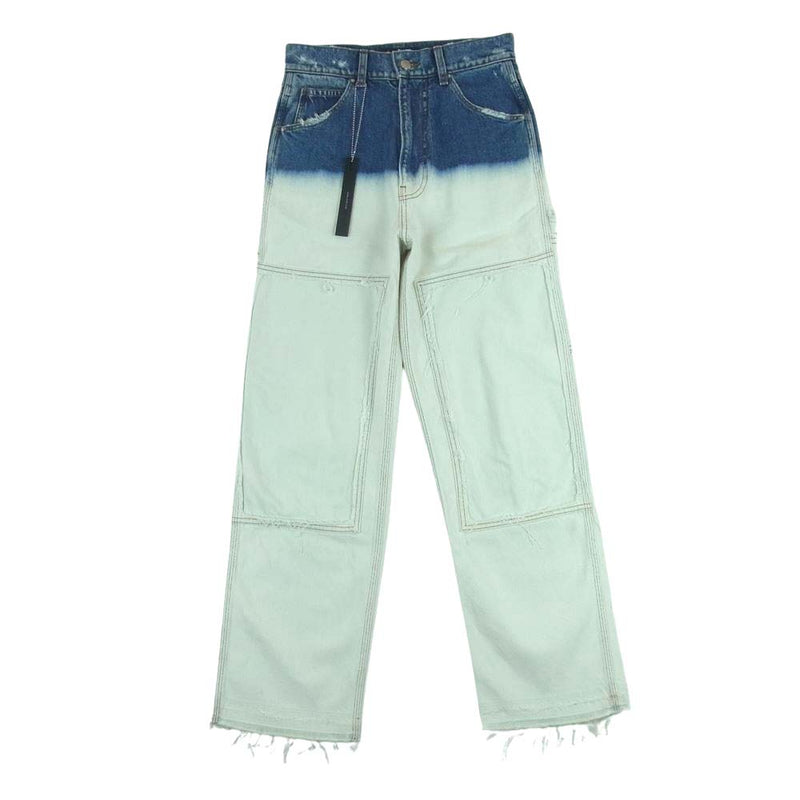 アミリ BLEACHED CUT DENIM CARPENTER JEANS ブリーチ ダメージ加工 カーペンター デニム パンツ ホワイト系 インディゴブルー系 25【美品】【中古】