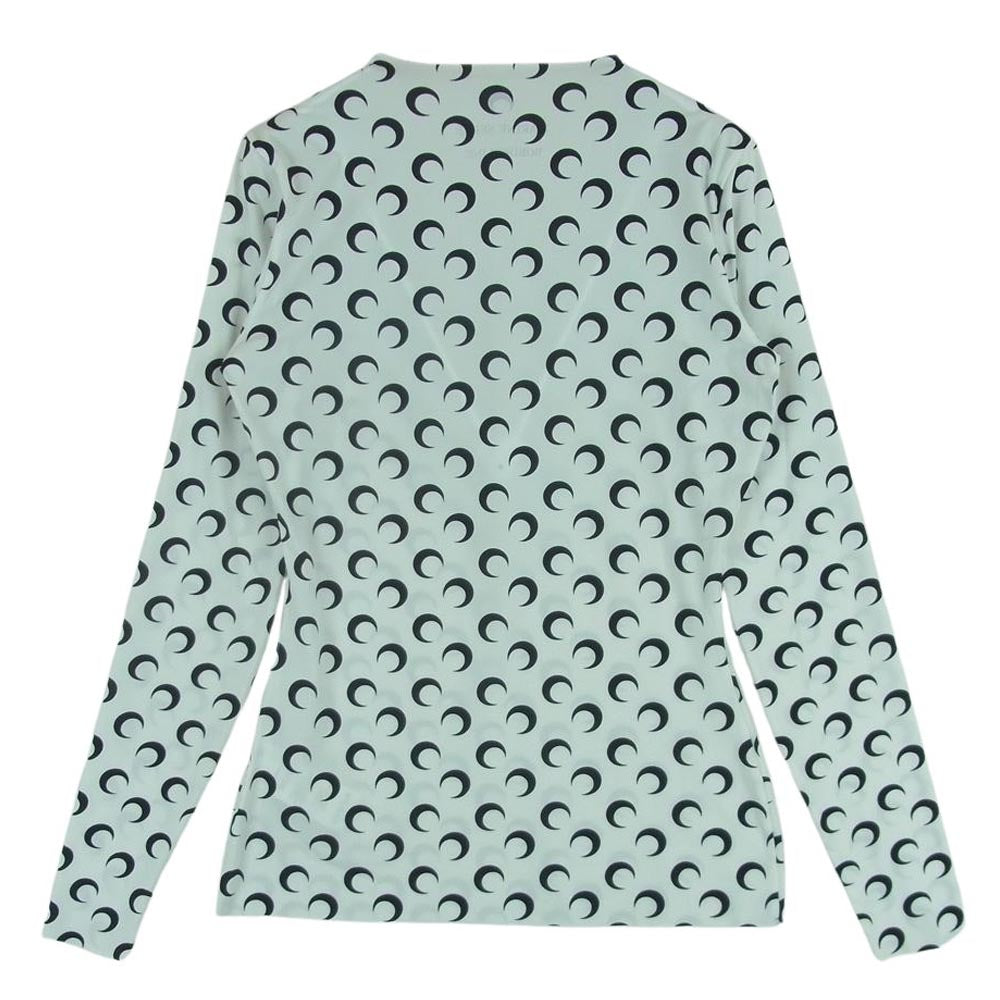 マリーンセル REGENERATED AOM JERSEY LONG SLEEVES SECOND SKIN 三日月 モチーフ 長袖 カットソー ホワイト系 ブラック系 M【中古】