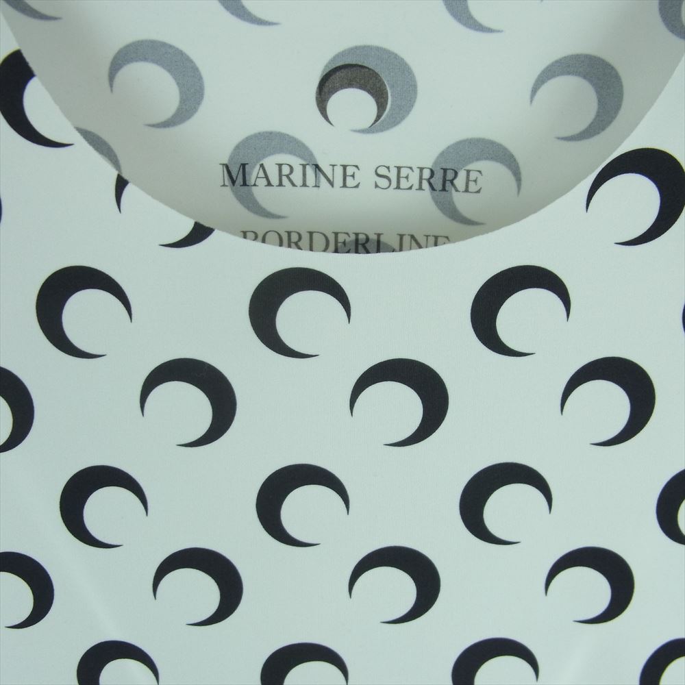 マリーンセル REGENERATED AOM JERSEY LONG SLEEVES SECOND SKIN 三日月 モチーフ 長袖 カットソー ホワイト系 ブラック系 M【中古】