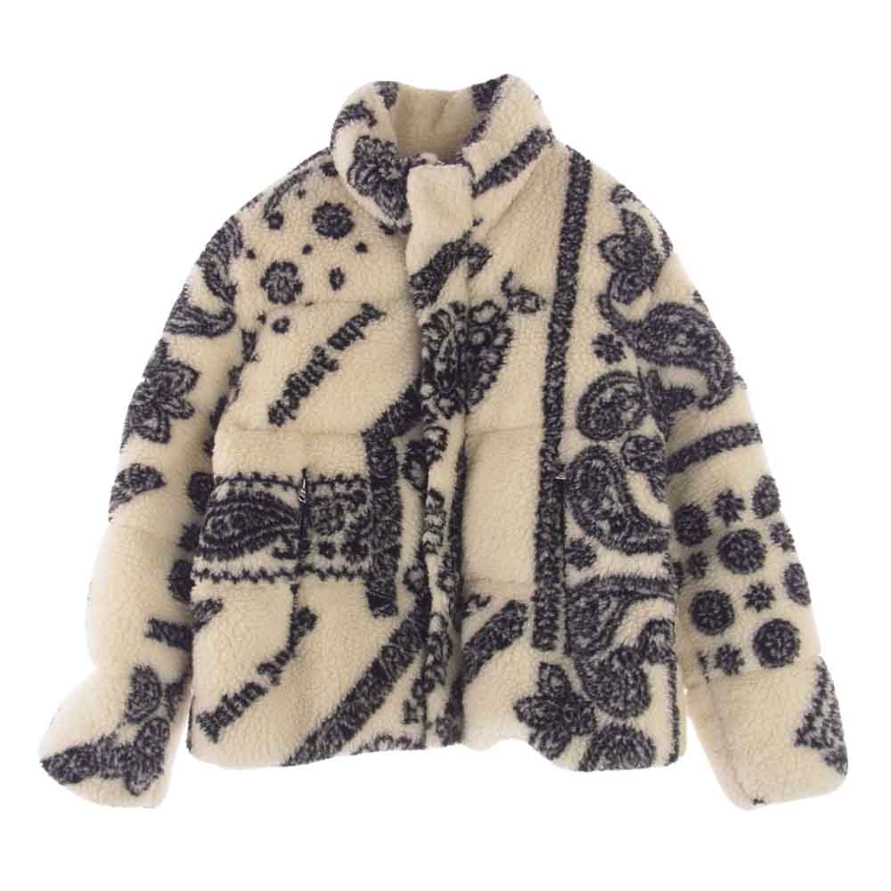 MONCLER モンクレール 21AW G209L1A00022 M1361 × palm angels パームエンジェルス BADEN PAISLEY FLEECE JACKET ペイズリー フリース ジャケット オフホワイト系 2【中古】