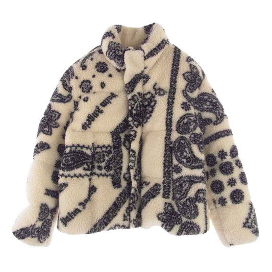 MONCLER モンクレール 21AW G209L1A00022 M1361 × palm angels パームエンジェルス BADEN PAISLEY FLEECE JACKET ペイズリー フリース ジャケット オフホワイト系 2【中古】