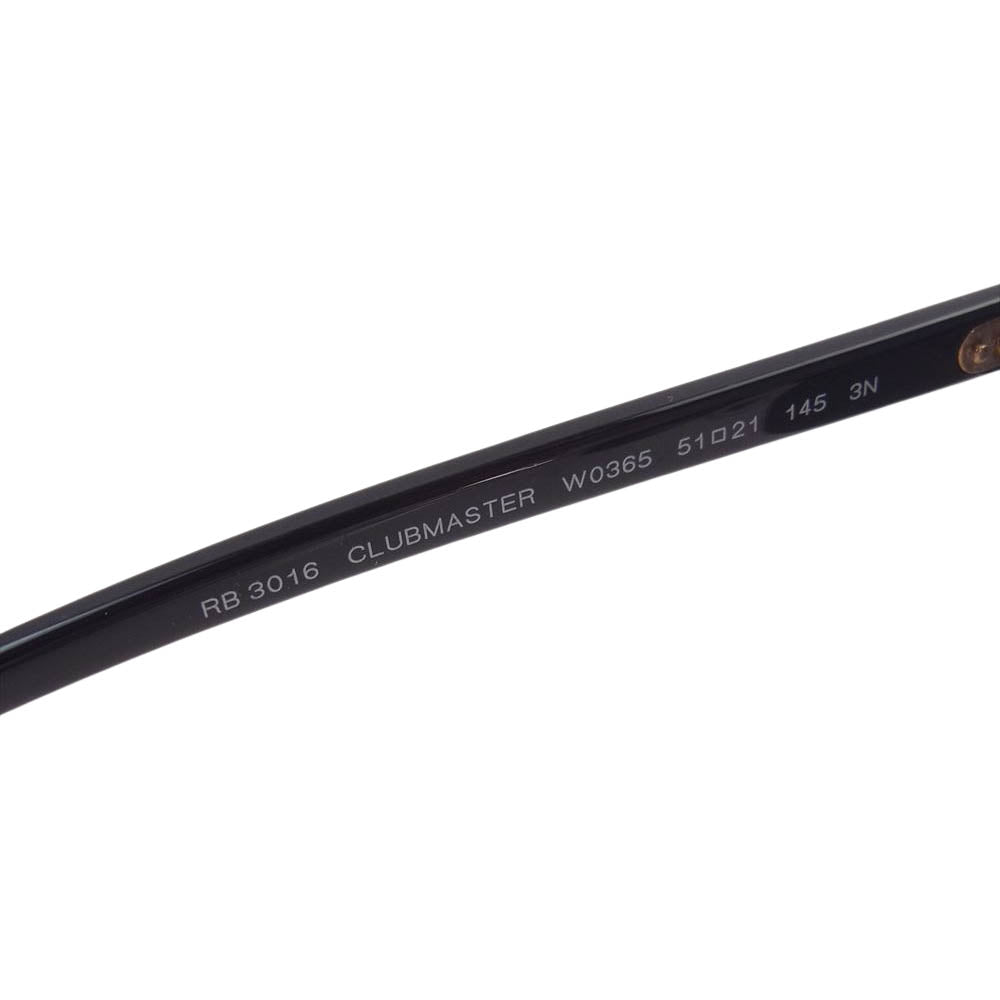Ray-Ban レイバン W0365 CLUBMASTER クラブマスター ウェリントン サングラス アイウェア ブラック系 51□21-145【中古】