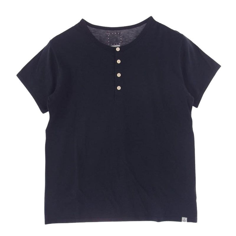 VISVIM ビズビム 011220501008 DOUBLE SCOOP HENLEY S/S(LUXSIC) ヘンリーネック Ｔシャツ カットソー NAVY ネイビー ネイビー系 2【中古】