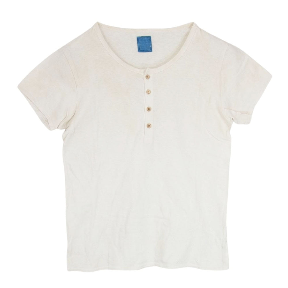 VISVIM ビズビム 0212905010008 D. SCOOP HENLEY S/S ヘンリーネック Ｔシャツ カットソー LT.MUD ベージュ オフホワイト系 2【中古】