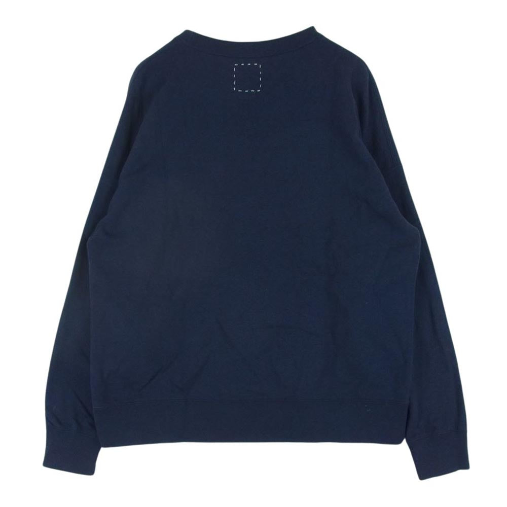 VISVIM ビズビム 22SS 0122105010021 JUMBO SB SWEAT L/S カシミヤ混 ジャンボ クルーネック スウェット ネイビー系 1【中古】