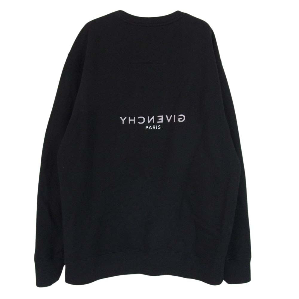 GIVENCHY ジバンシィ BMJ0HA3Y8N Reverse slim fit sweatshirt リバース ロゴ クルーネック スウェット シャツ ブラック系 L【中古】