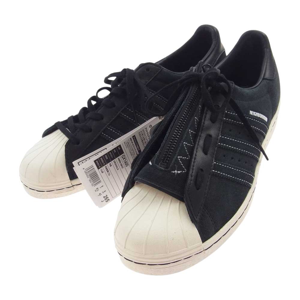 NEIGHBORHOOD ネイバーフッド × adidas アディダス 779001 SUPERSTAR スーパースター 80S BLACK & GARGO ブラック カーゴ スニーカー ブラック系 26.5【極上美品】【中古】