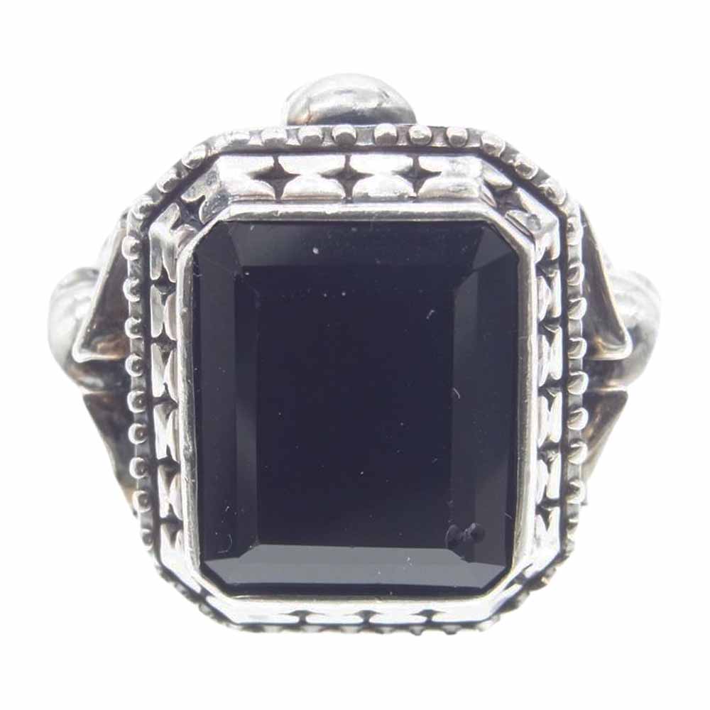 TRYGOD トライゴッド スカル オニキス リング シルバー系 11.5号【中古】