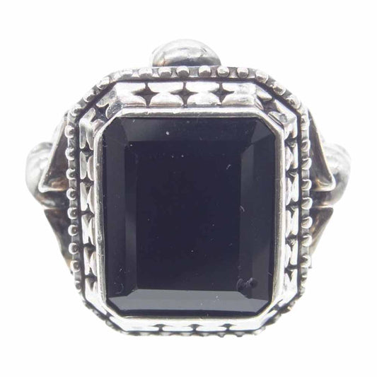 TRYGOD トライゴッド スカル オニキス リング シルバー系 11.5号【中古】