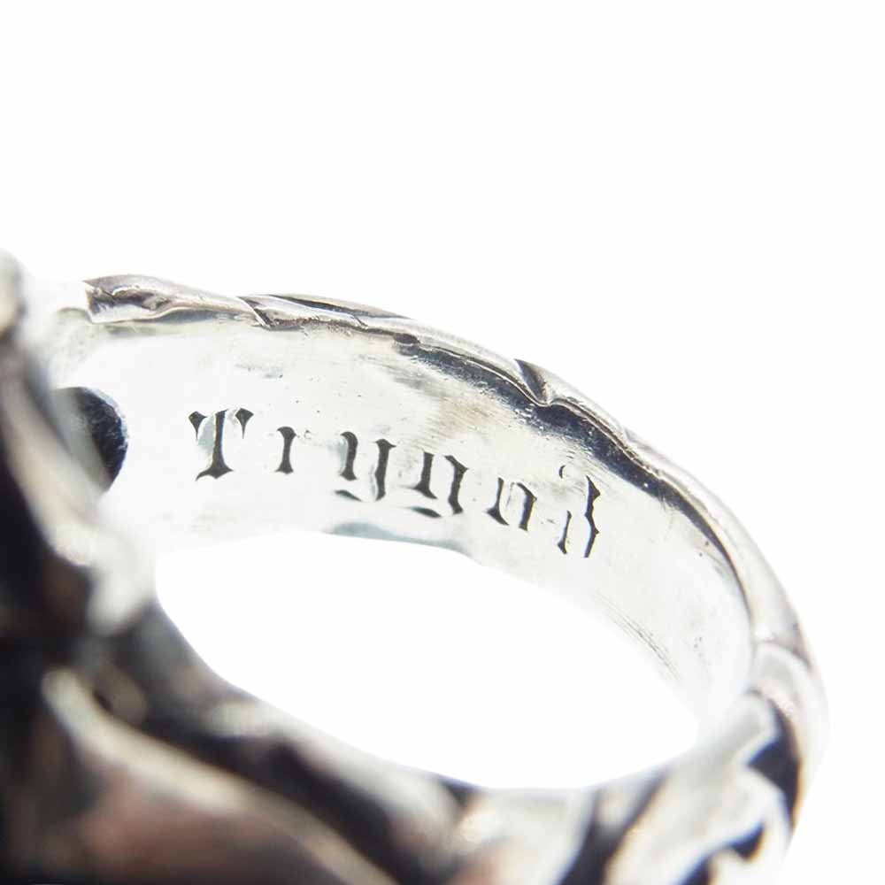 TRYGOD トライゴッド スカル オニキス リング シルバー系 11.5号【中古】
