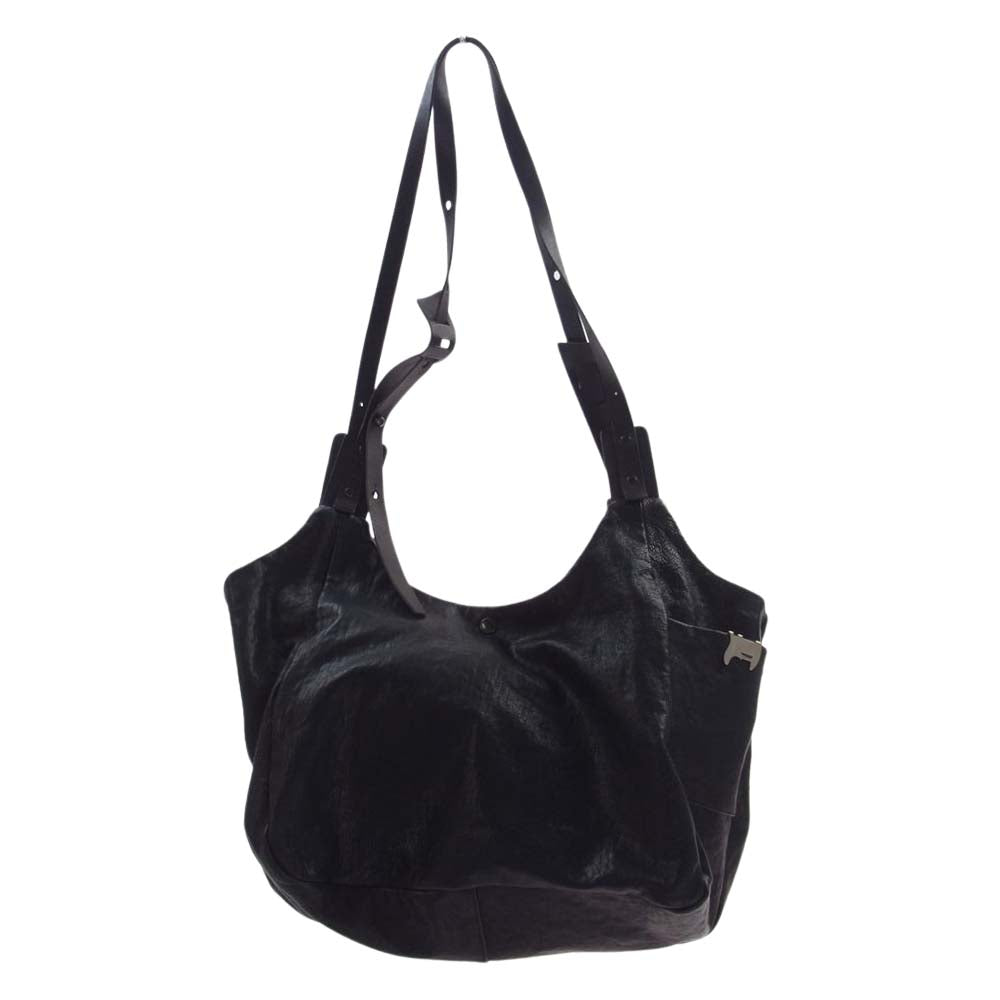 STRUM ストラム × T.A.S ティーエーエス フルタンニン ピット鞣し シュリンク ホースハイド ショルダーバッグ ブラック系【中古】