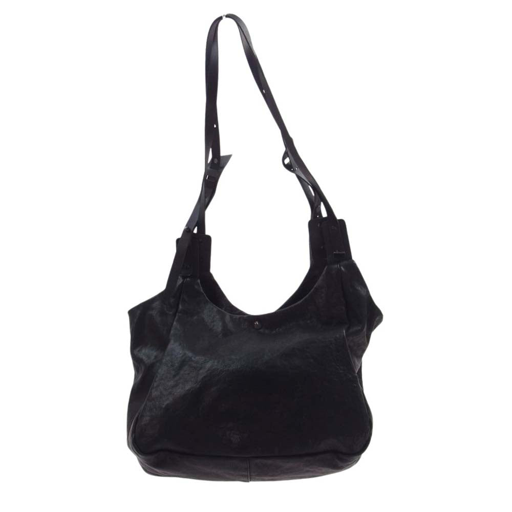 STRUM ストラム × T.A.S ティーエーエス フルタンニン ピット鞣し シュリンク ホースハイド ショルダーバッグ ブラック系【中古】