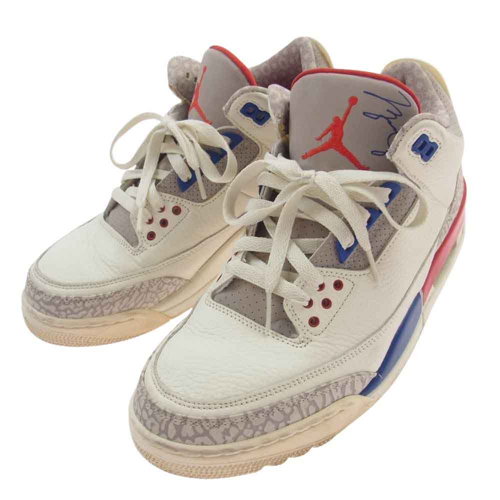 NIKE ナイキ 136064-140 Air Jordan 3 Retro International Flight AJ3 エアジョーダン レトロ インターナショナル フライト スニーカー オフホワイト系 マルチカラー系 27cm【中古】