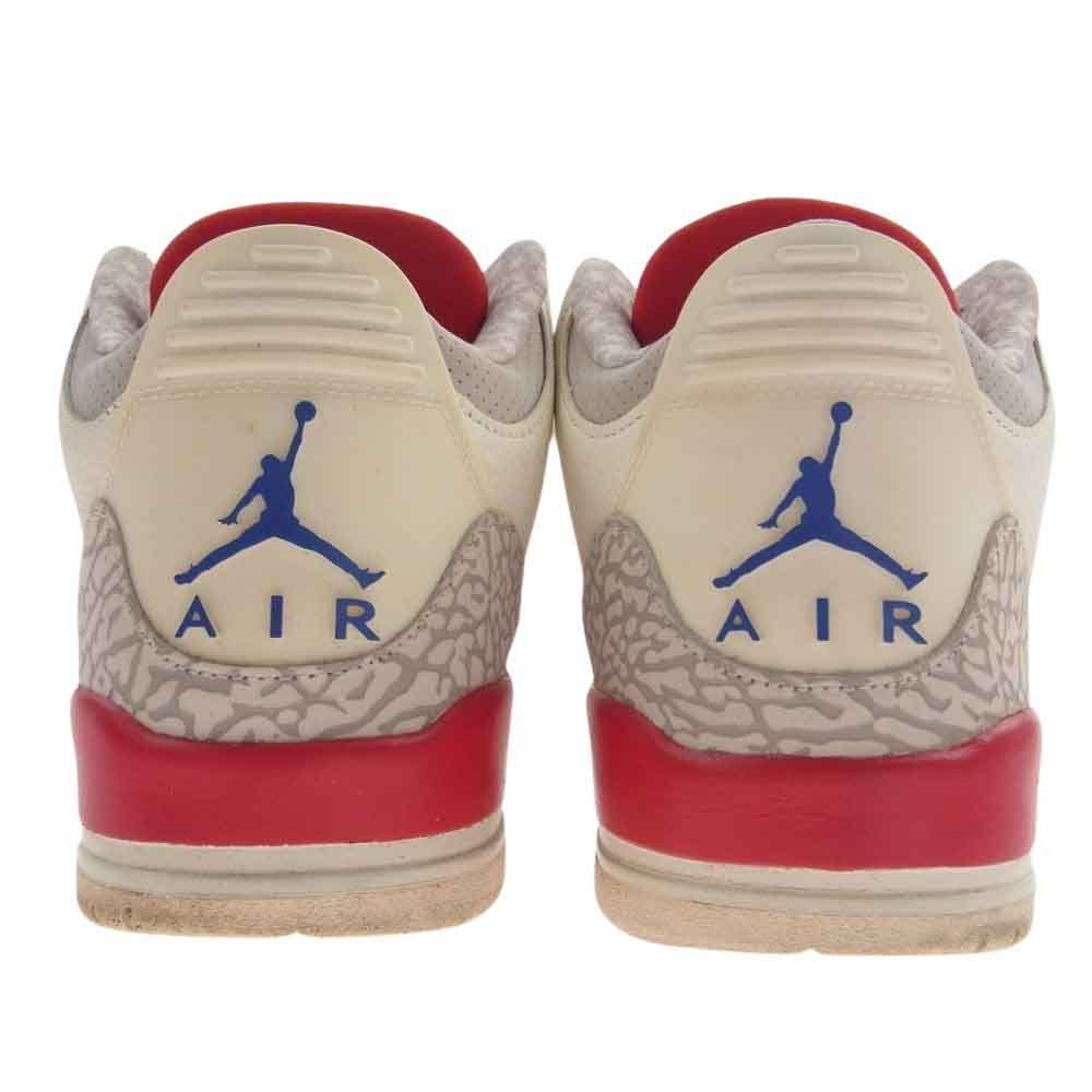 NIKE ナイキ 136064-140 Air Jordan 3 Retro International Flight AJ3 エアジョーダン レトロ インターナショナル フライト スニーカー オフホワイト系 マルチカラー系 27cm【中古】