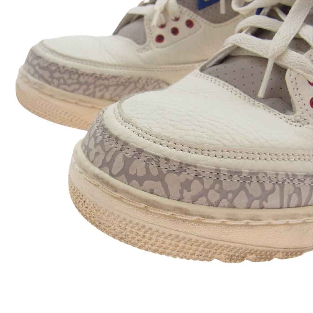 NIKE ナイキ 136064-140 Air Jordan 3 Retro International Flight AJ3 エアジョーダン レトロ インターナショナル フライト スニーカー オフホワイト系 マルチカラー系 27cm【中古】