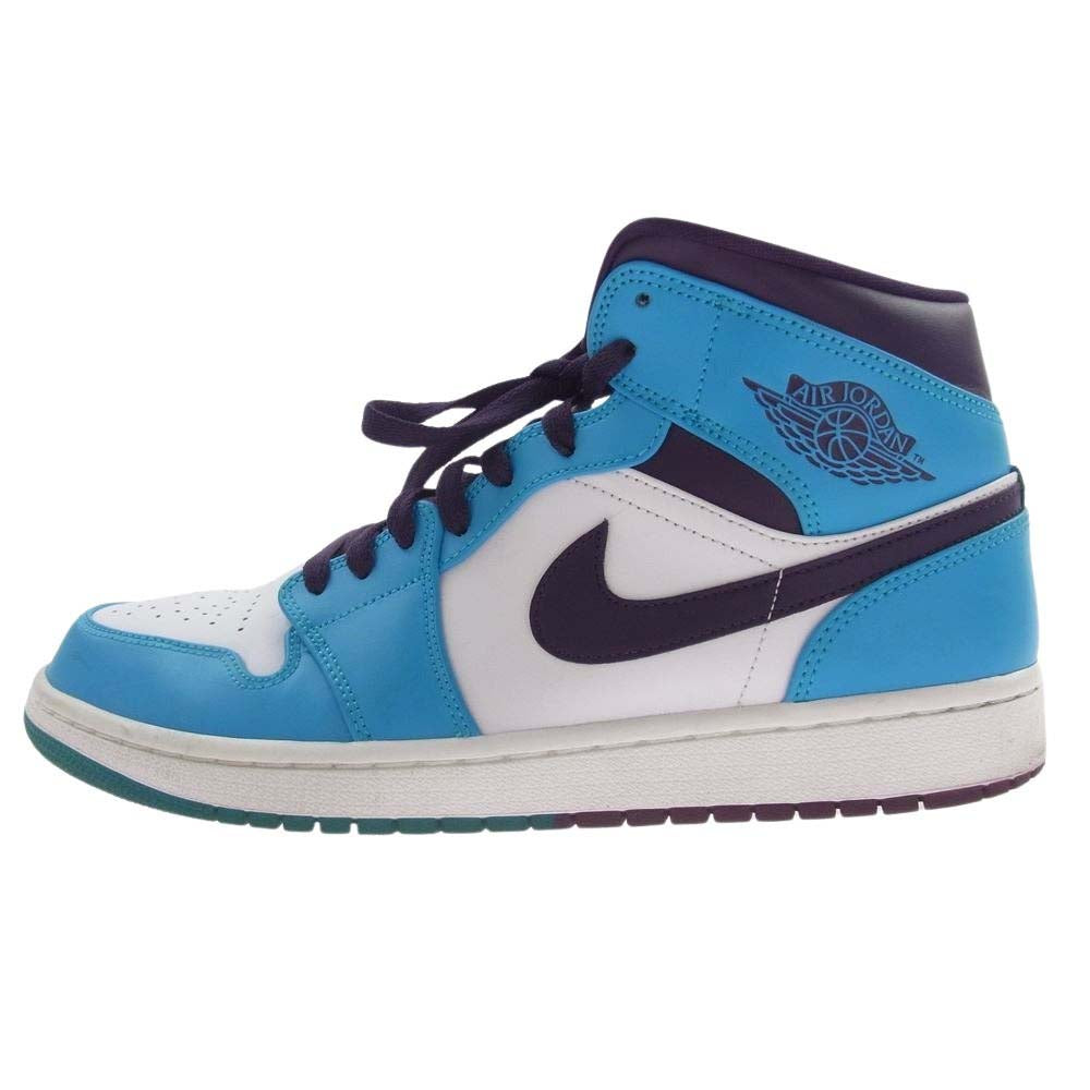 NIKE ナイキ 554724-415 AIR JORDAN 1 MID HORNETS AJ1 エアジョーダン ミッド ホーネット スニーカー ブルー系 パープル系 27.5cm【中古】