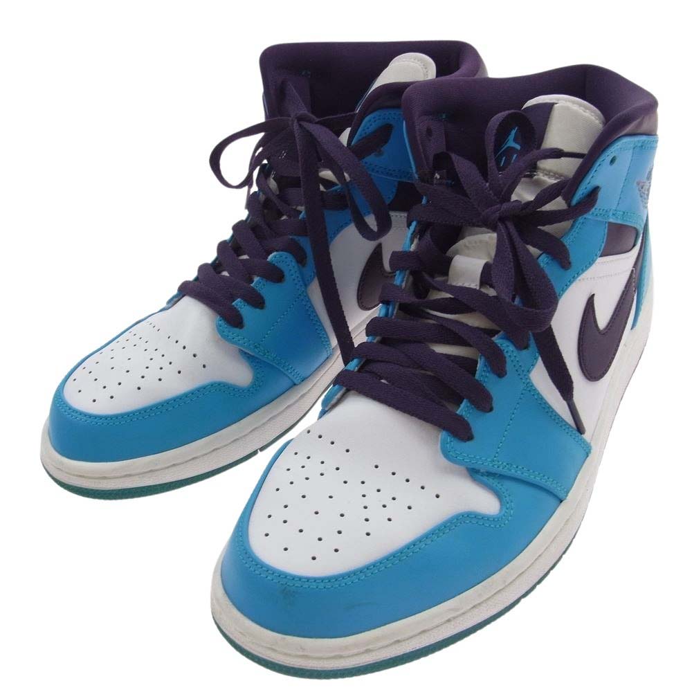 NIKE ナイキ 554724-415 AIR JORDAN 1 MID HORNETS AJ1 エアジョーダン ミッド ホーネット スニーカー ブルー系 パープル系 27.5cm【中古】