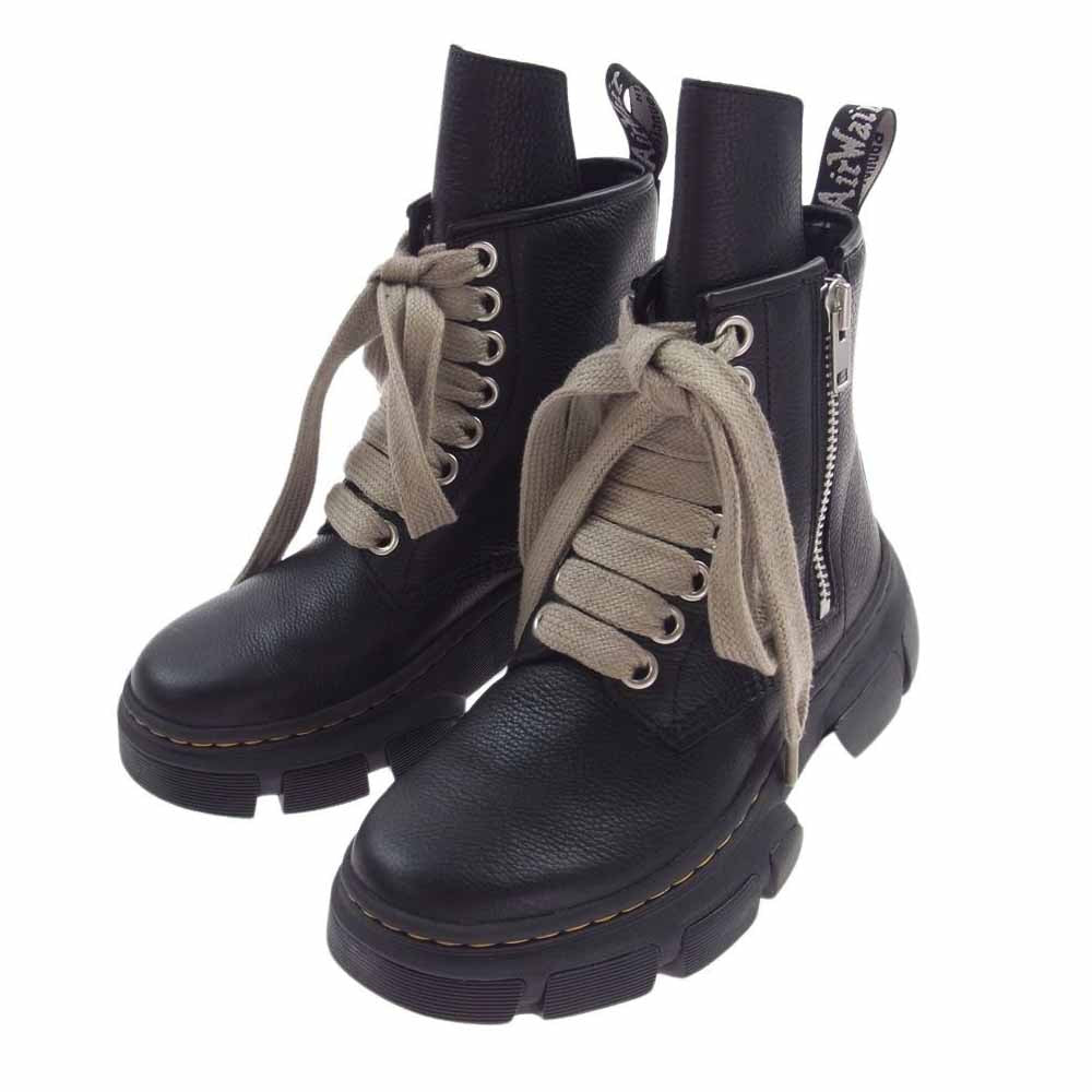 Rick Owens リックオウエンス DM01D7810 × DR. MARTENS ドクターマーチン 1460 DMXL JUMBO LACE BOOTS ジャンボ レース ブーツ ブラック系 UK8【美品】【中古】