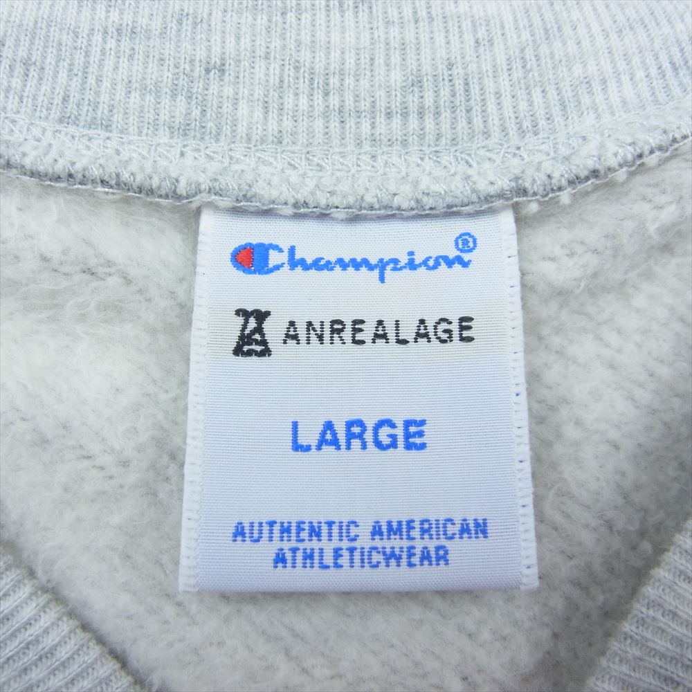 ANREALAGE アンリアレイジ × Champion チャンピオン Vol.2 ZIP SWEATSHIRT パッチワーク スウェット ブルゾン グレー系 L【中古】