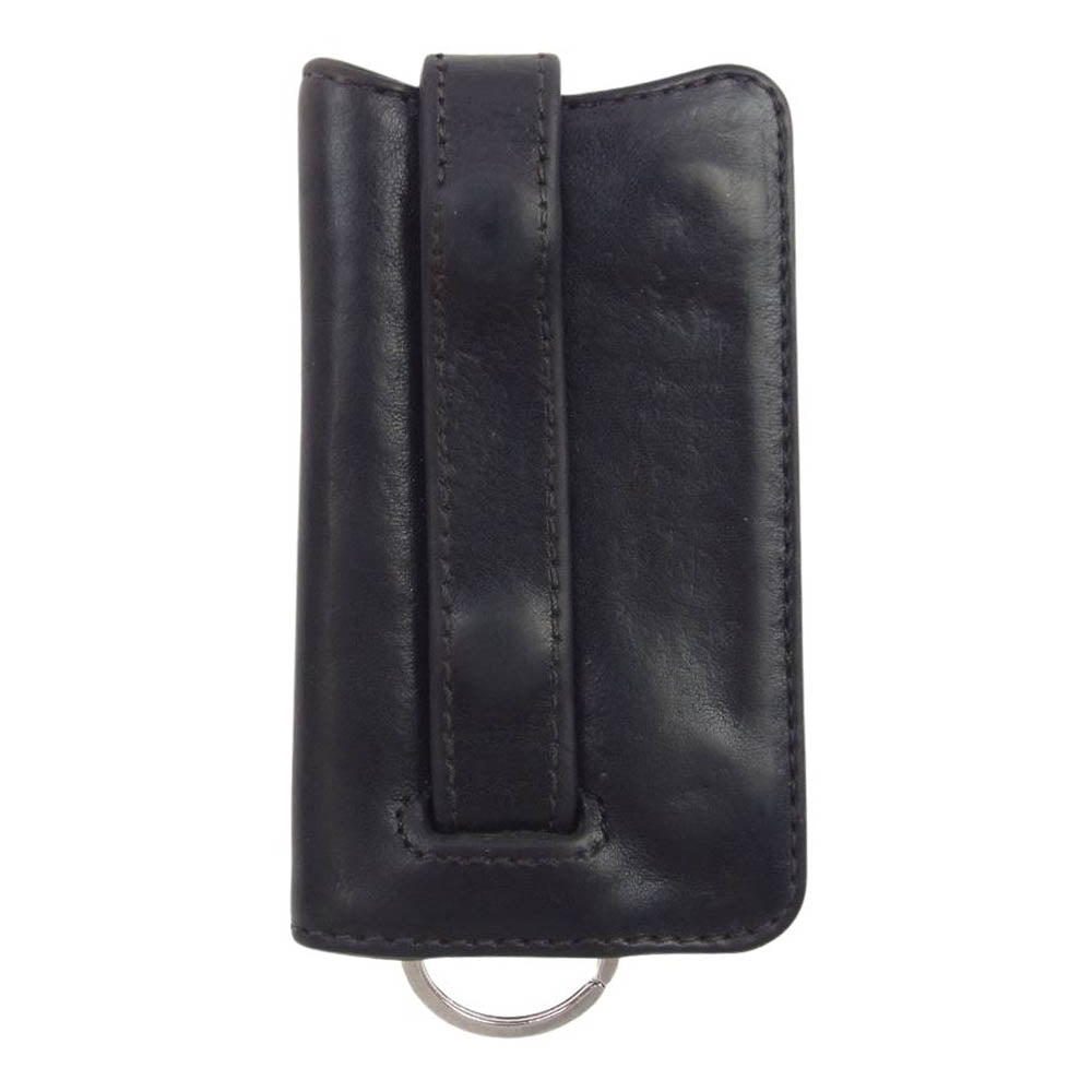 CHROME HEARTS クロムハーツ（原本無） KEY CASE クロス ボタン レザー キーケース ブラック系【中古】