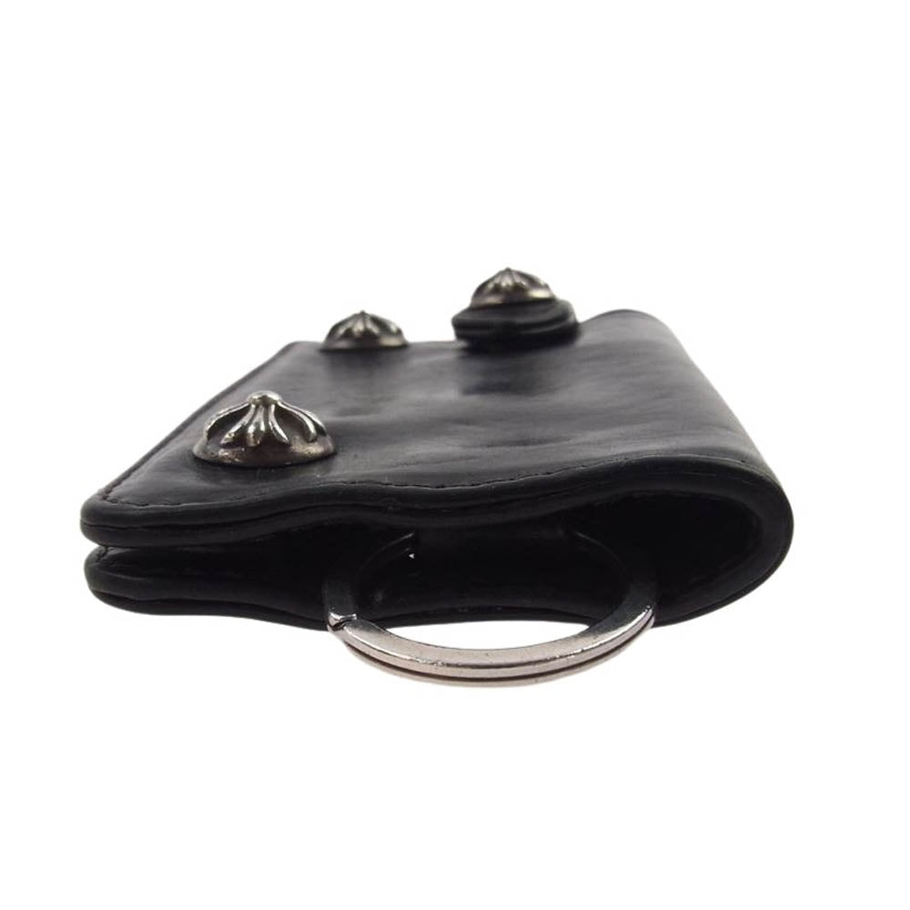 CHROME HEARTS クロムハーツ（原本無） KEY CASE クロス ボタン レザー キーケース ブラック系【中古】