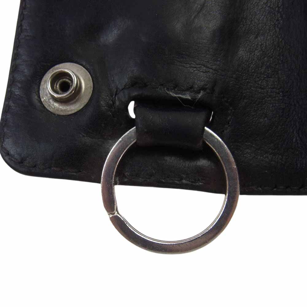 CHROME HEARTS クロムハーツ（原本無） KEY CASE クロス ボタン レザー キーケース ブラック系【中古】