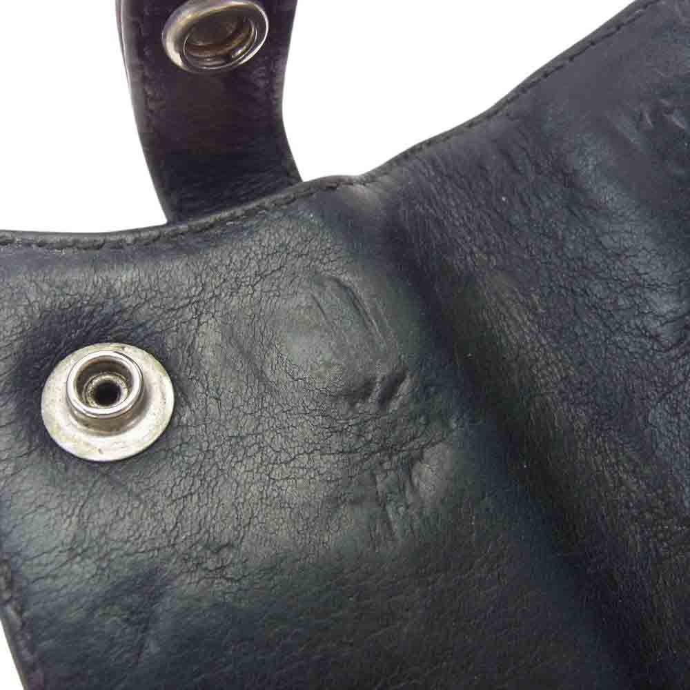 CHROME HEARTS クロムハーツ（原本無） KEY CASE クロス ボタン レザー キーケース ブラック系【中古】