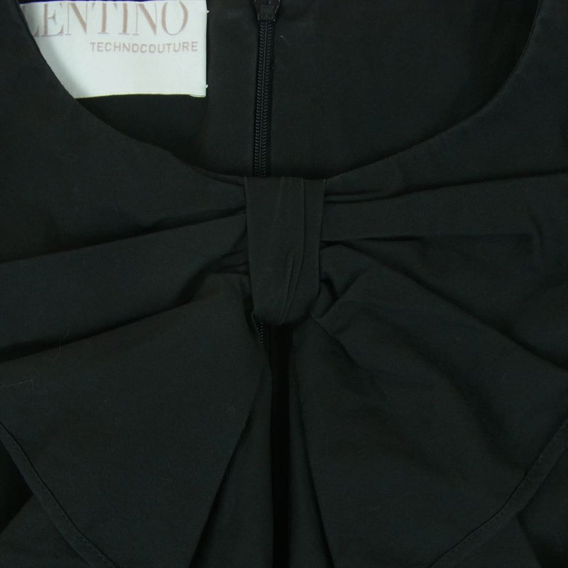 VALENTINO ヴァレンティノ リボン ノースリーブ ドレス ワンピース イタリア製 ブラック系 38【中古】