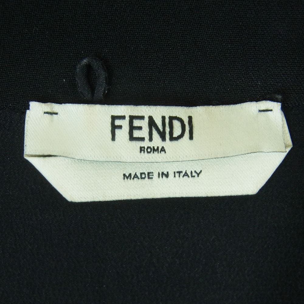 FENDI フェンディ FDA886 ワイドカラー バイカラー シャツ ワンピース イタリア製 ブラック系 38【中古】