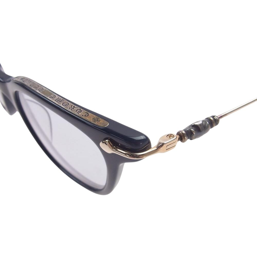 CHROME HEARTS クロムハーツ（原本無） PCK-GP GUZZLER メタル テンプル ウェリントン サングラス 眼鏡 ネイビー系 49□20-139【中古】