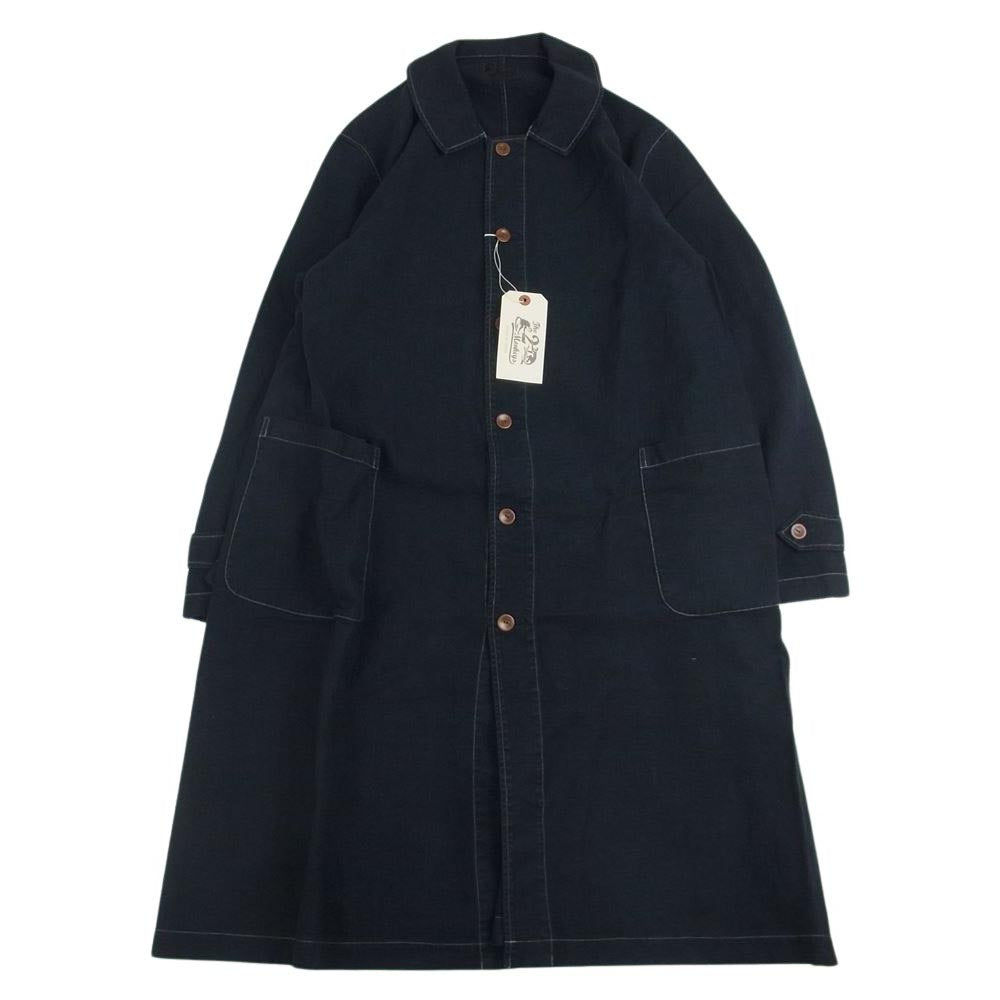ザトゥーモンキーズ TM01443 JELADO ジェラード Linen Atelier Coat リネン アトリエ コート ブラックインディゴ系 XL【新古品】【未使用】【中古】