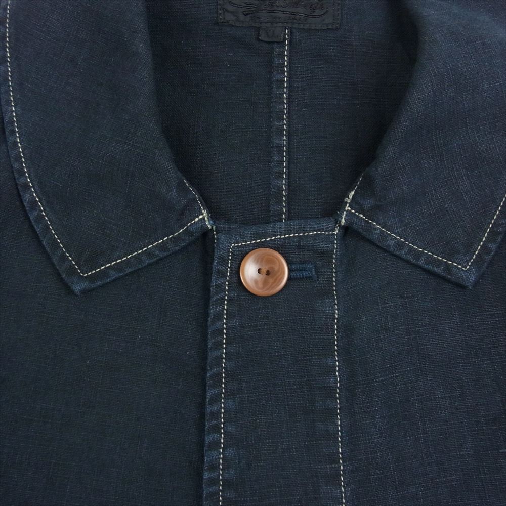 ザトゥーモンキーズ TM01443 JELADO ジェラード Linen Atelier Coat リネン アトリエ コート ブラックインディゴ系 XL【新古品】【未使用】【中古】