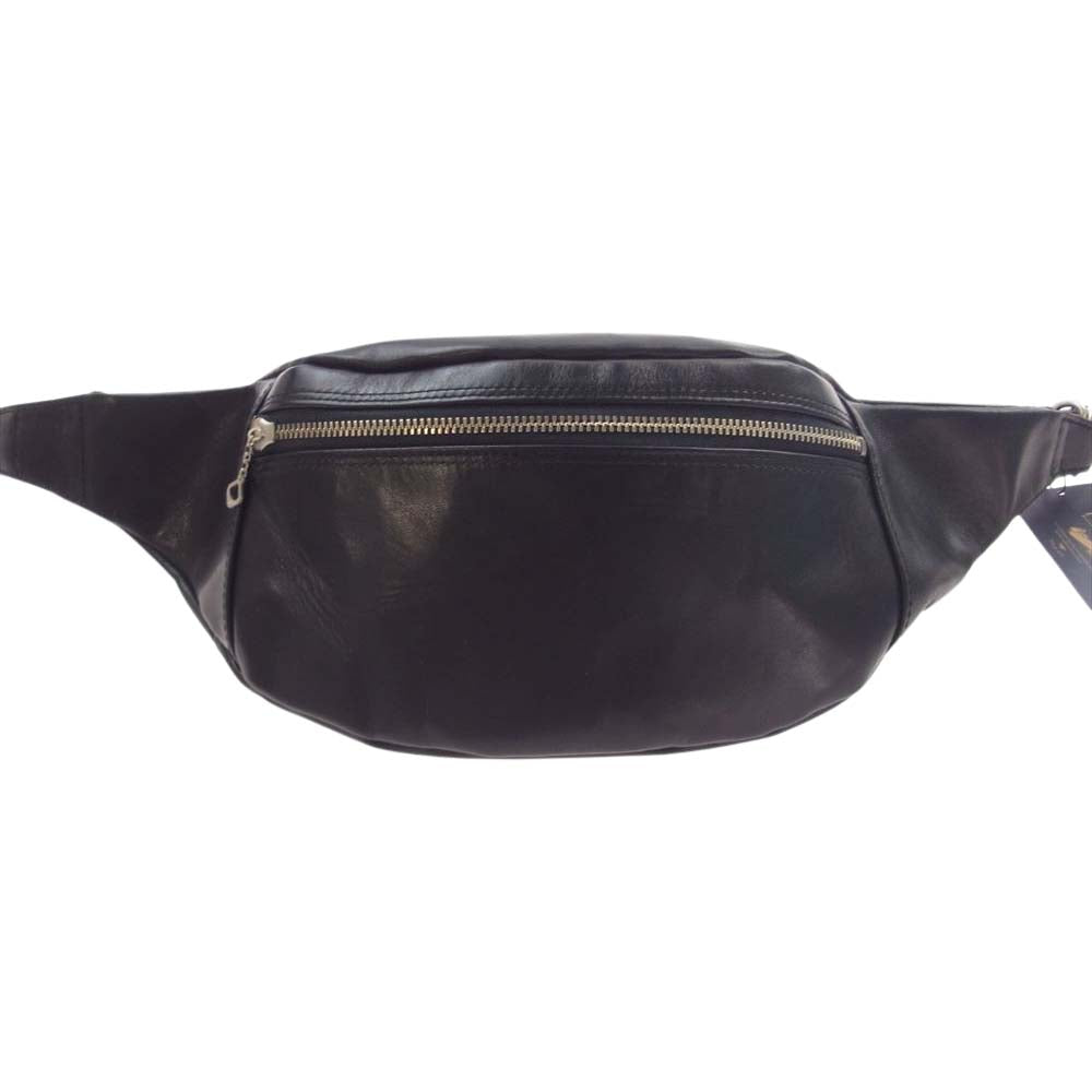 ワイツーレザー BG-07 日本製 Horsehide ホースハイド 馬革 UNIVERSALジップ ボディーバッグ ショルダーバッグ ブラック系【中古】