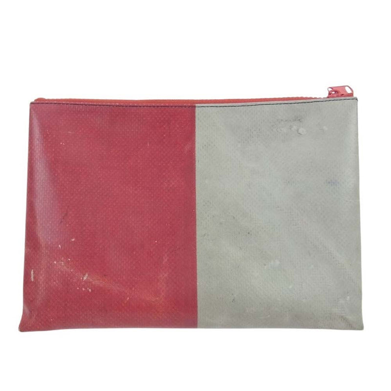 フライターグ F07 CHUCK POUCH ポーチ セカンド バッグ 小物入れ グレー系 レッド系【中古】