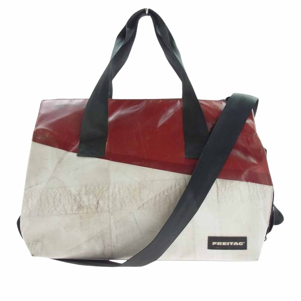 フライターグ F45 LOIS SPORTS BAG スポーツ バッグ  ボストン 2WAY 2トーンカラー ホワイト系 赤茶色系【中古】