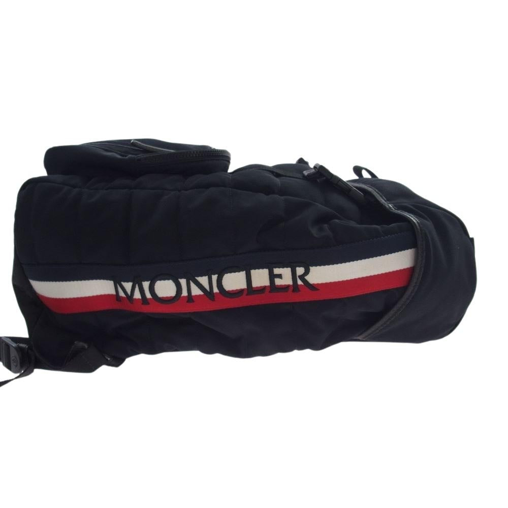 MONCLER モンクレール D209A0062900 CHUTE BACKPACK シュート バックパック トリコロールロゴ リュック ブラック系【中古】