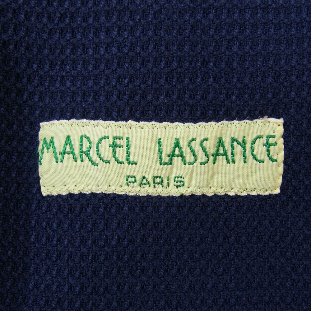 SHIPS シップス MARCEL LASSENCE イタリア製 織柄 ニット 2B テーラードジャケット ネイビー系 48【中古】