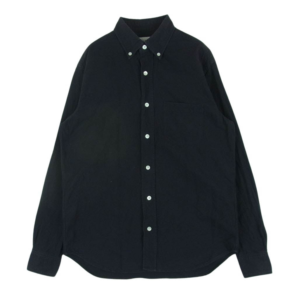 ROTTWEILER ロットワイラー コットン BD ボタンダウン 長袖 シャツ 日本製 ブラック系 L【中古】