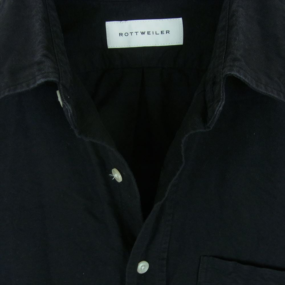 ROTTWEILER ロットワイラー コットン BD ボタンダウン 長袖 シャツ 日本製 ブラック系 L【中古】