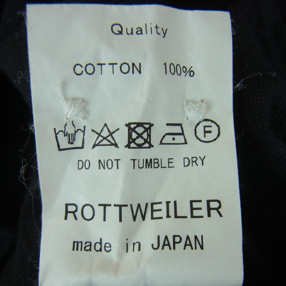ROTTWEILER ロットワイラー コットン BD ボタンダウン 長袖 シャツ 日本製 ブラック系 L【中古】