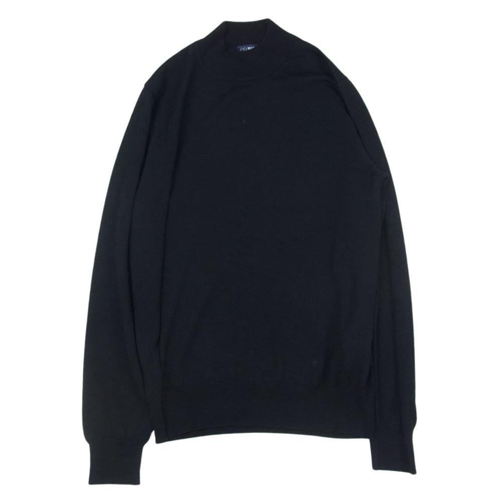 BEAMS ビームス 21AW 21-15-0642-872 F ビームスエフ イタリア製  21ゲージ モックネック ハイネック ニット プルオーバー ブラック系 46【中古】