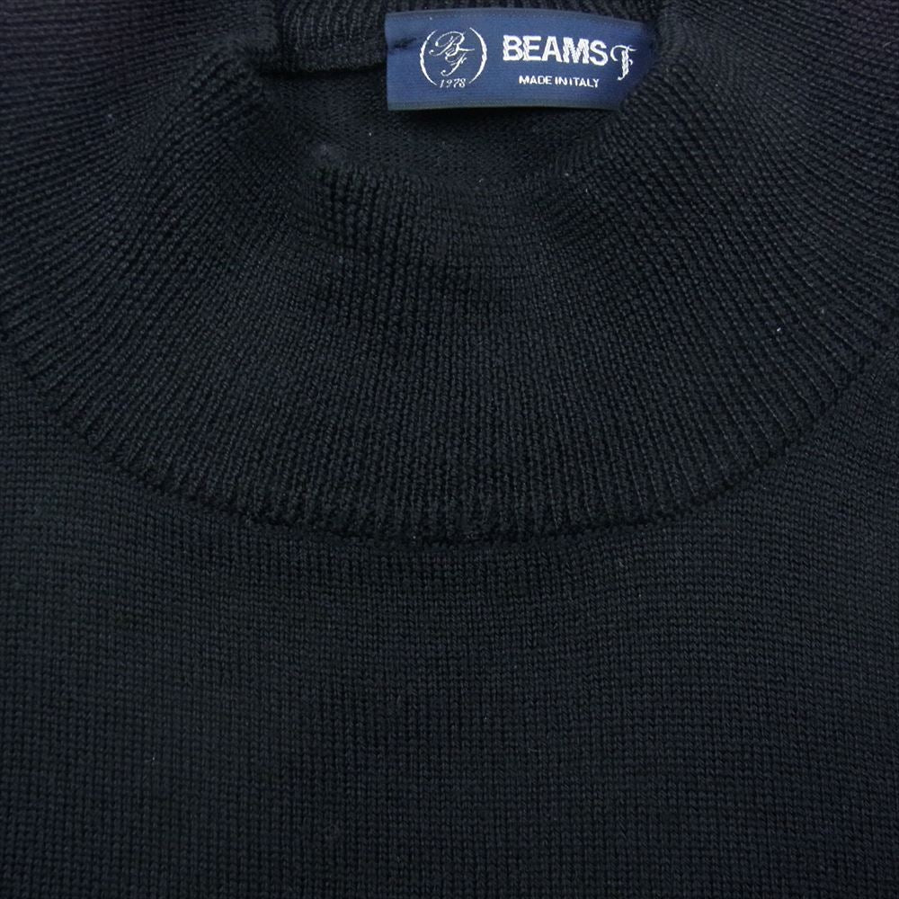BEAMS ビームス 21AW 21-15-0642-872 F ビームスエフ イタリア製  21ゲージ モックネック ハイネック ニット プルオーバー ブラック系 46【中古】