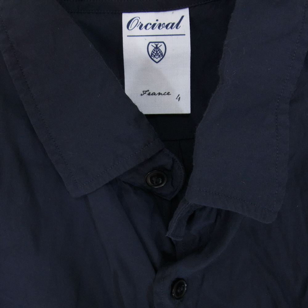 ORCIVAL オーシバル RAYON POPLIN L/S SHRT レーヨン ポプリン シャツ ネイビー系 4【中古】