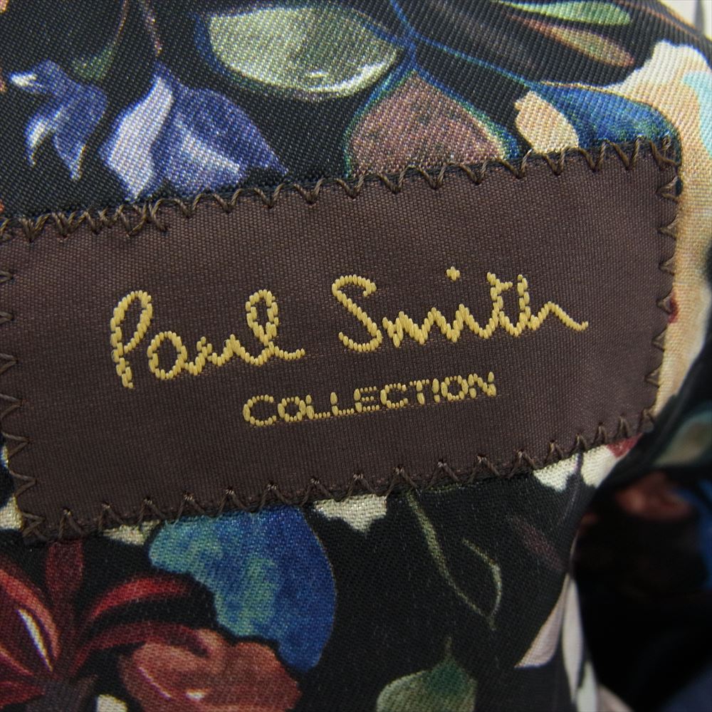 Paul Smith ポール・スミス PC-ST-52207 COLLECTION CANONICO Super150s カノニコ ウール ウィンドウペン チェック ステッチ 裏地花柄 2B セットアップ スーツ ネイビー系 78/M【美品】【中古】