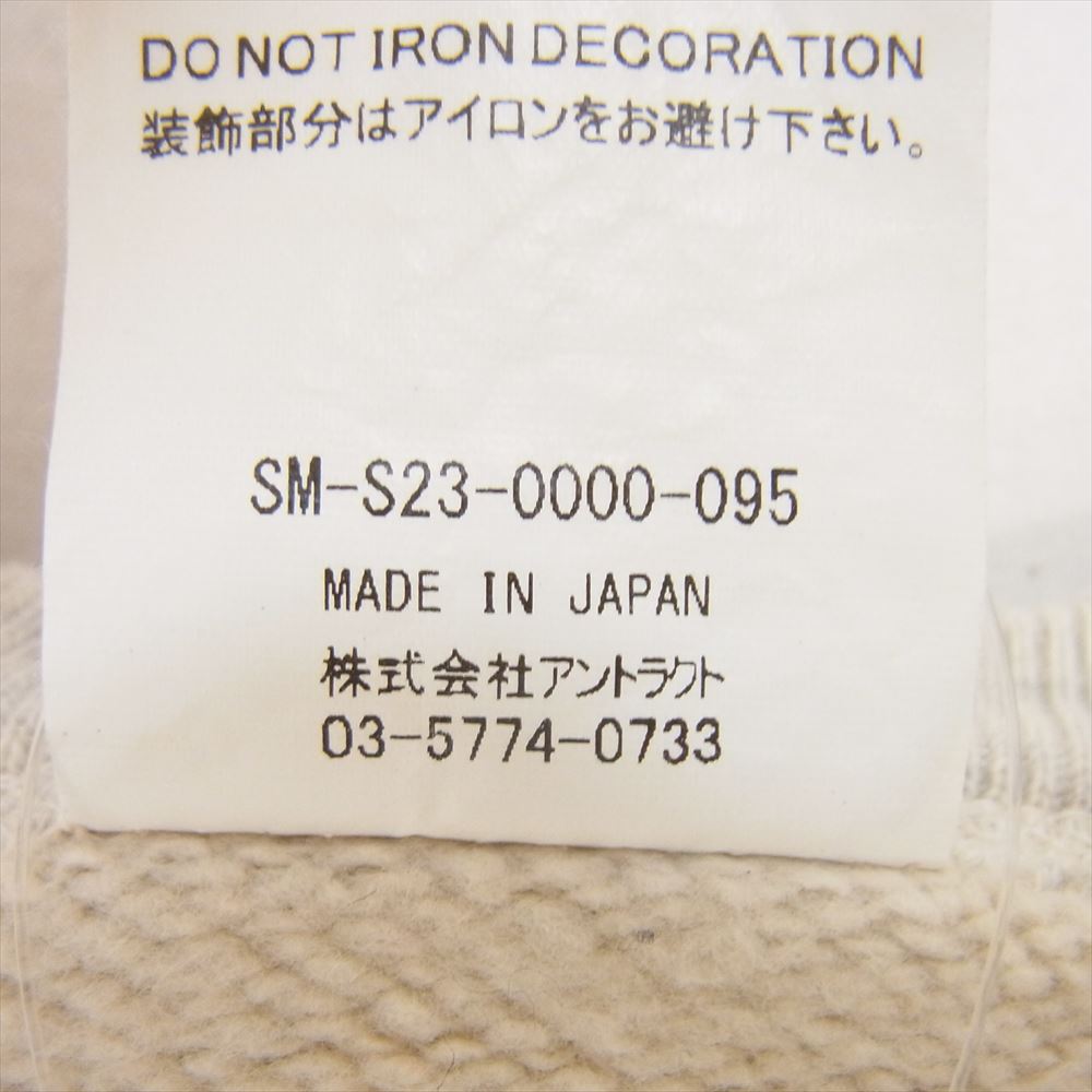 SAINT MICHAEL セントマイケル 23SS SM-S23-0000-095 × KAWAMURA KOSUKE 河村康輔 SAINT Mxxxxxx MOTHER ダメージ加工 クルー ネック スウェット シャツ  グレー系 XL【中古】