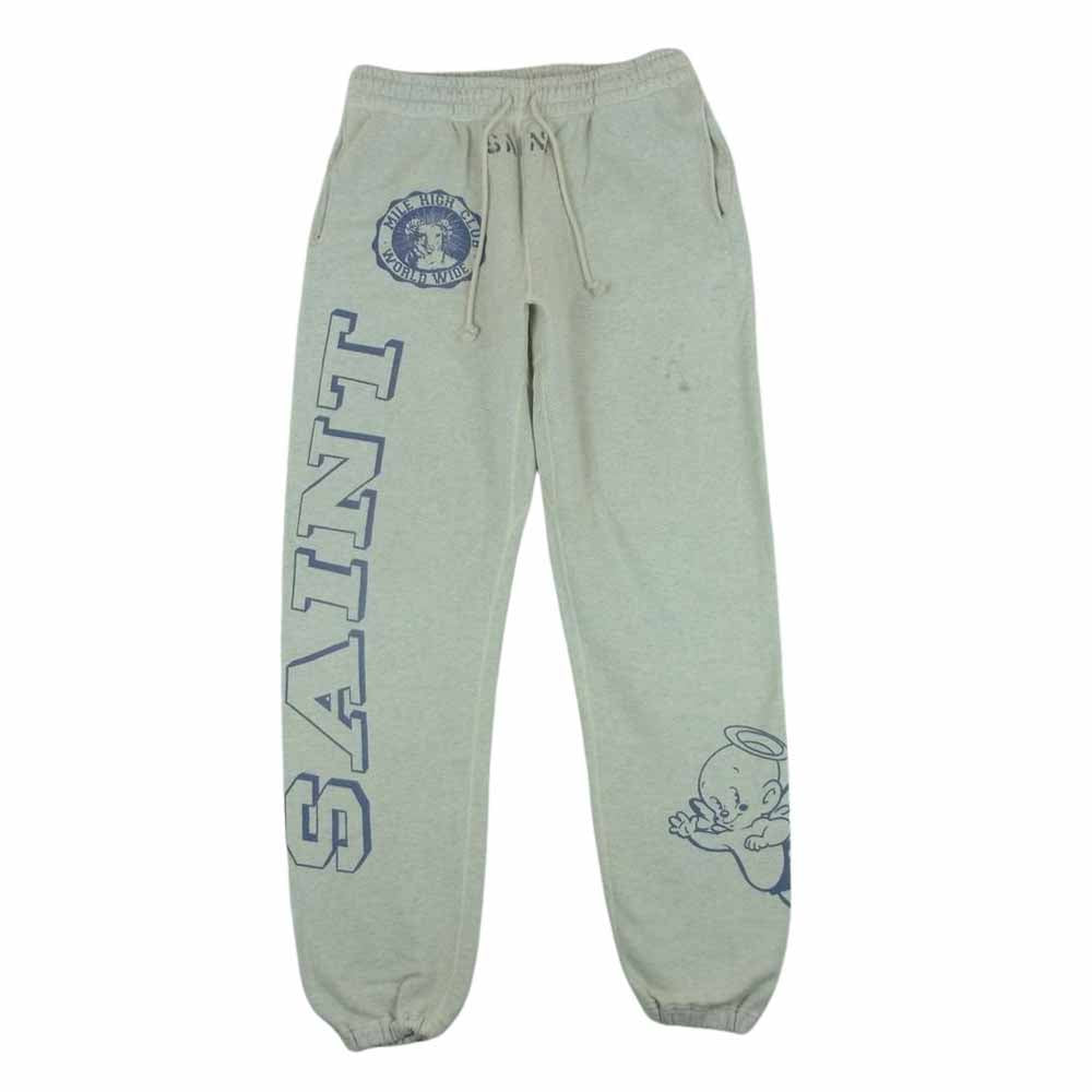 SAINT MICHAEL セントマイケル 22SS SM-S22-0000-051 SAINT Mxxxxxx SWEAT PNT BBY MCHAEL ダメージ加工 スウェット パンツ ベイビー マイケル ライトグレー系 M【中古】