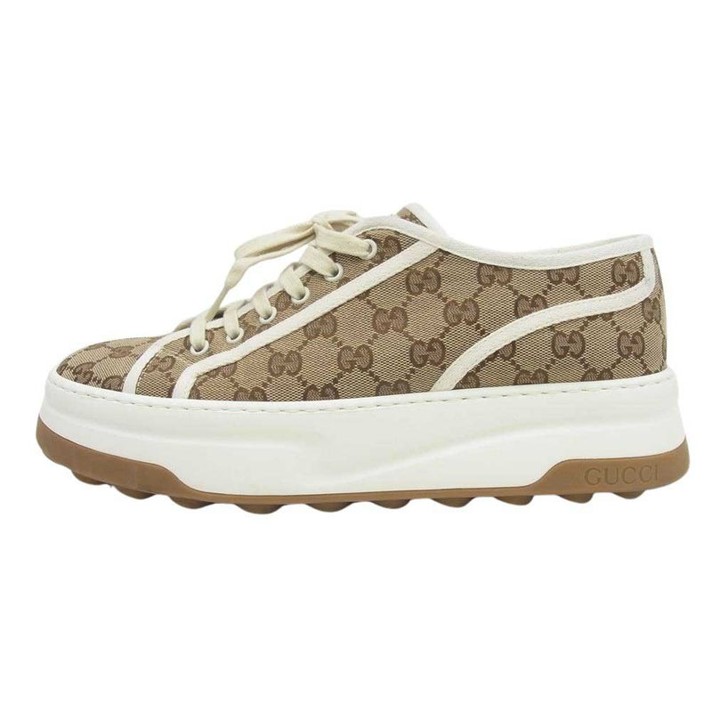 GUCCI グッチ 23AW 745997 ベージュ ＆ エボニー オリジナル GGキャンバス ローカット スニーカー  ライトブラウン系 10【中古】