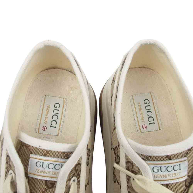 GUCCI グッチ 23AW 745997 ベージュ ＆ エボニー オリジナル GGキャンバス ローカット スニーカー  ライトブラウン系 10【中古】